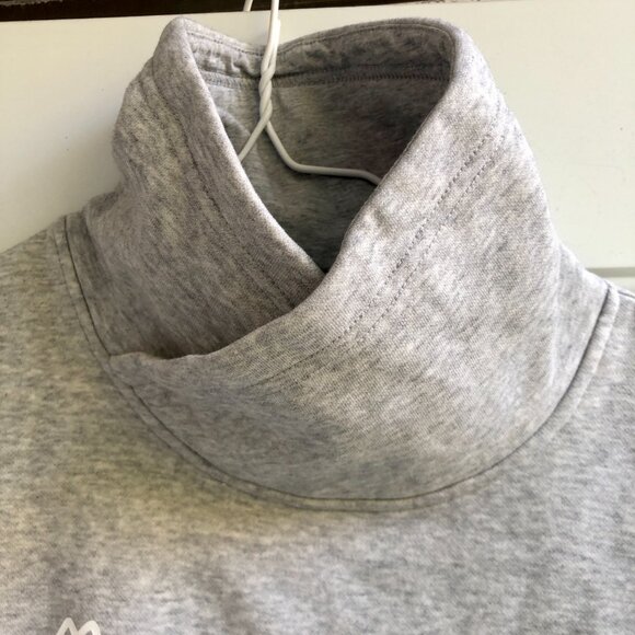 [Women S] PUMA Cowl Funnel Neck Pullover Sweatshirt Gray Outline Logo Activewear - Picture 4 of 6